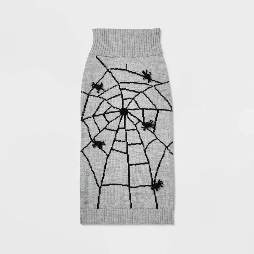 Hyde & EEK! Boutique Halloween Pom Pom Spider Dog and Cat Sweater, Small